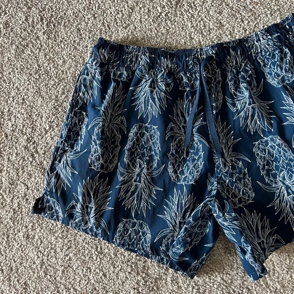 Lauren James shorts womens medium blue white pineapple printed pull on athletic - Picture 4 of 15